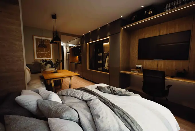 Zona de descanso y estar del apartaestudio